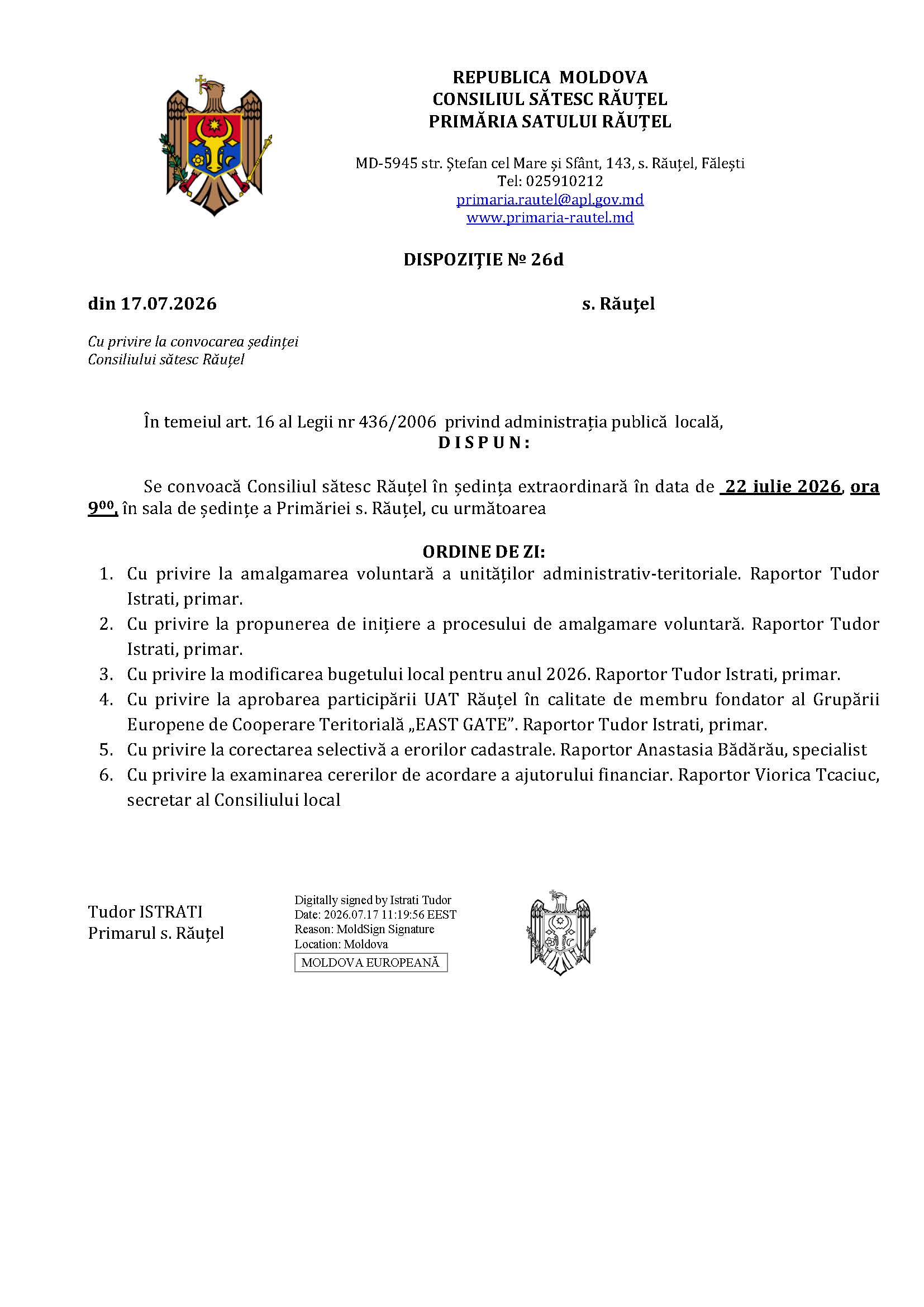 ședința consiliului local