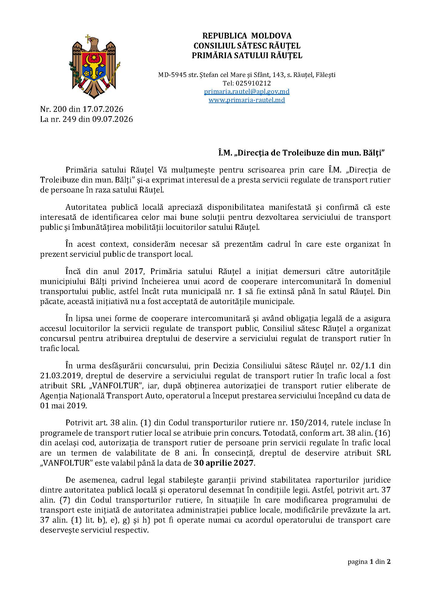 cu referire la transportul public local